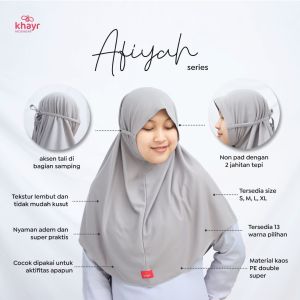Khayr Moswear Hijab Afiyah Bergo Instant Syari Aksen Tali