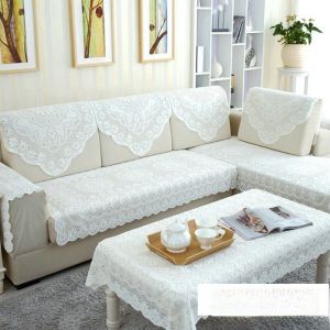 European Style Anti-Slip Lace Tablecloth Multi-Purpose Sofa Cover Cloth Armrest Cloth Couch Triangle Backrest Cloth