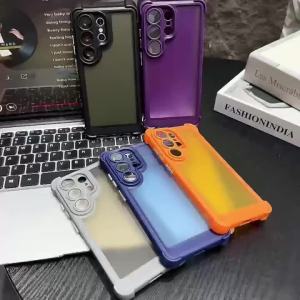 Matte Clear Acrylic Four-corner Anti-fall Phone Case For Samsung Galaxy S26 S25 S24 26 Ultra Plus Armor Protect Shockproof Cover