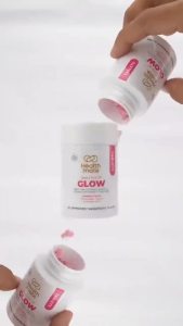 Healthmate RADIANCE DUO - 1 Premium Strawberry Chewable Beauty Supplement with Biotin & Nano Collagen for Glowing Skin Healthy Hair Strong Nails Anti-Aging Hydration & Elasticity Delicious & Convenient for Daily Use 60 tablets per bottle