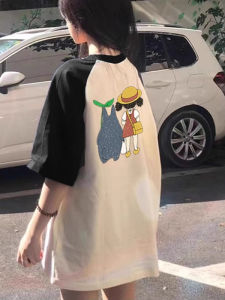 SUSHOUWANGE | Cotton Drop-shoulder Short-sleeve Tee