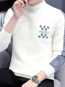 ROMON | Loose Casual Knitted Half High Collar Sweater For Men Romon Brand Fashionable Winter Top Thickened Long Sleeve Urban Style