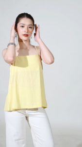 NAKD FASHION SADDIE BASIC COTTON LINEN SPAGHETTI DAILY CASUAL SUMMER TOP 6038