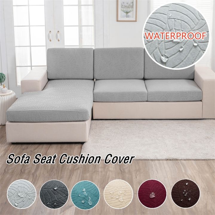 Jacquard Water Resistant Seat Cushion Cover Elastic Sofa Cover for