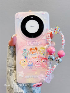 Huawei Mate60 Pro+ Phone Case Dual Layer Pura70 pro Cartoon  Bear Family Full Cover Cute Womens Style Acrylic Protective Shell