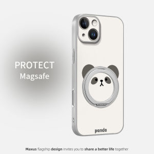 Panda Face round Face Suitable Phone Case for iPhone 13 pro 17 pro Max Cartoon Magnetic Absorption Full Cover Anti-Fall Protection