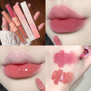 🔥2 in 1 Double Head Matte Glossy Lipstick Waterproof Silk Velvet Mirror Lip Makeup Rouge Lip Gloss Lip Tint LovelylifeFu👍