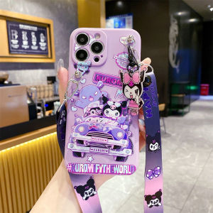 Sweet Cartoon Redmi K70 Phone Case Couple Style Neck Strap Full Edge Protection Soft Silicone Anti-Fall Environmental Friendly