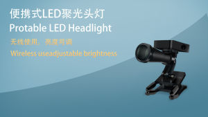 NICEDEN 60000lux Dental Clip-on HeadLamp Wireless with rechargeable 2 Batteries Adjustable Light for Loupes Medical Magnifier