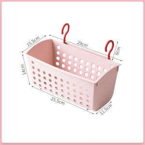 Thickened Plastic Hanging Basket Storage Rack Kitchen Bathroom Basket Storage Holder over the Door Organizer Bath Shelf