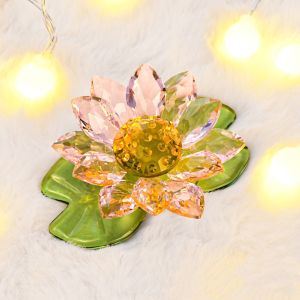 Crystal Lotus Flower Home Decorations Small Tabletop Ornaments Bedroom Living Room Tea Table Crystal Crayfish Simple Modern Style
