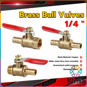 KLIMO Brass Ball Valves 1/4" Male Female Thread Copper Fitting Water Oil Hair Gas Fuel Line Shutoff