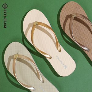 Stevesam Rubber Thong Slippers Womens Summer Outdoor Anti-slip Deodorant Silent Bathroom Bath Flat Wear-resistant Slippers
