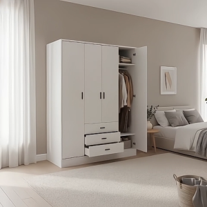 Cabinet for clothesWooden wardrobefamily bedroomsimple assemblylarge cabinet large storage capacity wardrobe