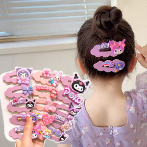 🔥5PCS Sanrio Series Children Hair Clip Cute Cartoon Hair Clip Kuromi Headdress Girl Hair Clip LovelylifeFu👍