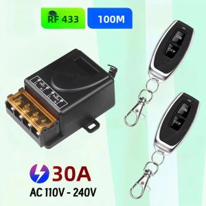 Công Tắc Điều Khiển Từ Xa Đa Năng AC 220V 30A 433MHz Bộ Phát Bật/tắt Không Dây Cho Đèn Đèn Máy Bơm Nước Cửa