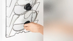 COD Wall Mounted Hanging Lid Holder Space Aluminum Pan Pot Cover Storage Rack Shelf Multifunctional