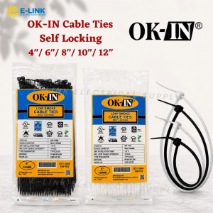 OK-IN Nylon Self Locking Cable Tie Heavy Duty Zip Tie Black White 100PCS 4" 6" 8" 10" 12"