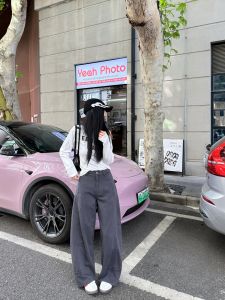 Tristine High Waist American Style Womens Jeans Folded Knife Bootcut Floor-Length Drapey Straight Leg Casual Cotton Denim