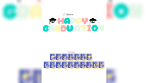Happy Graduation Banner for Celebrations and Party Supplies - Stylish Design with Bold Lettering - Perfect for High School or College Graduation Events 1073