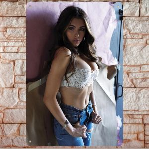 CIFbuy | 2D 1PC Madison Beer Metal Wall Art Retro Music Poster for Home/Bar Décor 12x8 Inch