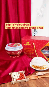 Hộp Quà 6 Bát Súp Tổ Yến Đùi Gà Hầm Sâm Và Trùng Thảo KimKang Hầm Chậm Hồng Kông 255g