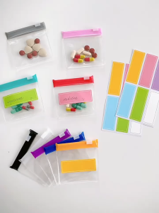 7pcs Reusable Pill Pouches With Slide Lock / Transparent Portable Mini Medicine Organiser / Jewelry Storage Bag