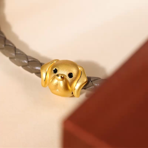 Chow Sang Sang 周生生 999 Gold Charme Puppy Labrador Retriever Charm for Women & Men 96402C  [Bracelet not included]