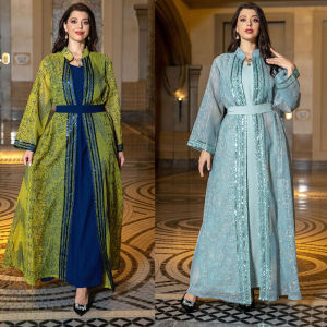 Sequin Vest Skirt Cardigan Two-Piece Set Indonesia Middle East Arab Dubai Turkey Suit Skirt Dress Suit