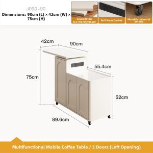 Movable Rotating Table with Wheels
