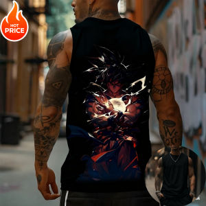 Bandai | Son Goku Anime Dragon Ball Super Saiyan Harajuku Spring Summer Tank Top Casual Sports Fitness Pure Cotton Sleeveless Shirt Y2K