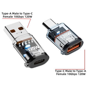 USB3.2 Adapter 10Gbps 120W USB C Female to USB Male/USB Type-C Male to USB Female Adapter OTG Fast Charging with Double