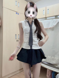 No Brand | ชุดเดรสคอปกแบบเกาหลี แขนกุด สำหรับสาวไซส์เล็ก