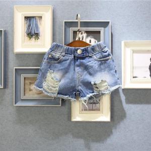 Fashionable Ripped Denim Shorts for Kids Boys And Girls Neutral Hot Pants Low Waist Korean Style Cotton Material Summer Wear