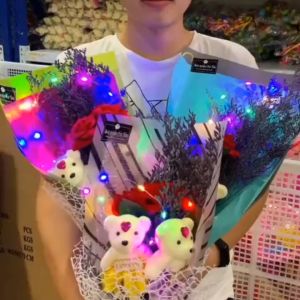 ตุ๊กตาหมีขนาด 9*5 CM.(1แพ็คมี 10ตัว)ตุ๊กตาหมีสำหรับใส่ช่อดอกไม้ วาเลนไทน์