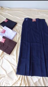 Rok Panjang Rempel/Lipat 2 Sekolah SMP/MTs Kain Licin Warna Biru/Coklat/Putih/Hitam