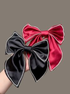 Spring Loaded Butterfly Knot Diamond Embedded Hair Clip Womens Fashion Accessory Versatile Luxury High End Hair Jewelry