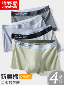 กางเกงบ็อกเซอร์ชายผ้าฝ้ายแท้เอวกลาง กางเกงชั้นในชายไร้ตะเข็บ กางเกงชั้นในทรงสี่เหลี่ยม ทรงหลวม กางเกงชั้นในชายวัยรุ่น ฤดูหนาว 2023 ใหม่