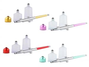 Airbrush Painting Kit Spray Air Brush Accessories with 5cc 20cc 40cc Cups and Aluminum Alloy Kettle
