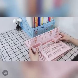 HTF Four Layer+pen Holder Plastic File File Rack/Desktop Stprage File /File Box Reference
