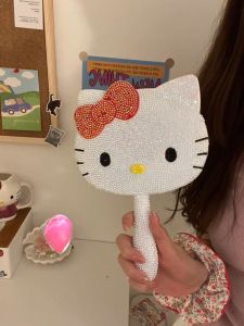 Cute Cat Diamond Mirror DIY Handmade Glue Diamond Material Kit Birthday Gift for Girlfriend Cute Cartoon Style Non-Luminous