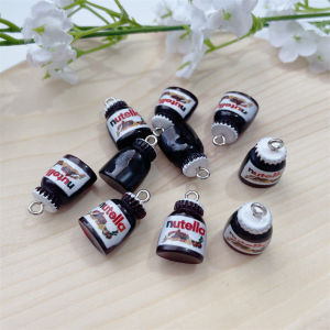 10Pcs Cartoon 3D Bread Jam Resin Charms for Necklace Earrings Keychain Making Jewelry Cute Bottle Floating Pendants Accessories