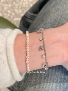 Delicate Heart Tassel Zircon Bracelet for Women Elegant Fashion Jewelry Fresh out New Style Alloy Plated Gold Semi-Precious Stones