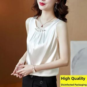 Lieoyuarn | Versatile Lace Trimmed Satin Vest for Summer Wear