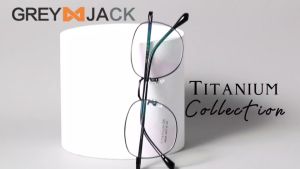 Grey Jack Frame Kacamata Model Kotak Bahan Titanium Ringan & Kokoh Laki-laki & Wanita
