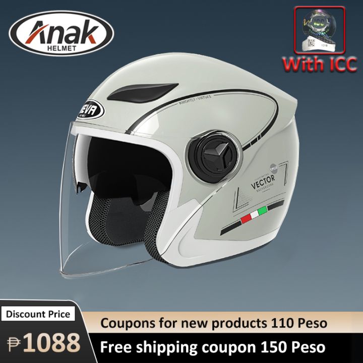 Half face helmet store with icc sticker