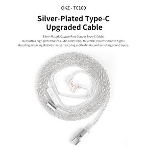 QKZ | QKZ TC100 Earphone Cable Type-C 2PIN 0.75mm Wired Headphones Replacement Upgraded Wire For KZ ZSN ZSX PRO X ZS10 CCA TRN Headset