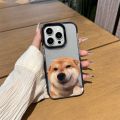 Creative Cute Cartoon Minimalist Dog Cat for Iphone16pro Phone Case New Arrival Apple 15promax Protective Case Transparent 13 Drop-Resistant Strip 11 Large Hole Lens plus Couple. 