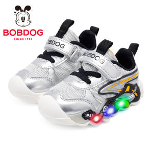 Bobdog Light up Shoes for Boys And Girls Step-To-Light Walking Shoes Low Top with Magic Tape Closure EVA Outsole for Autumn