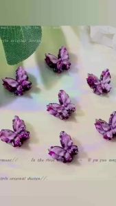 DIY Phụ kiện hình bướm acrylic nhiều màu sắc 12.7*11.5mm không lỗ phụ kiện trang sức mặt dây chuyền bán sỉ